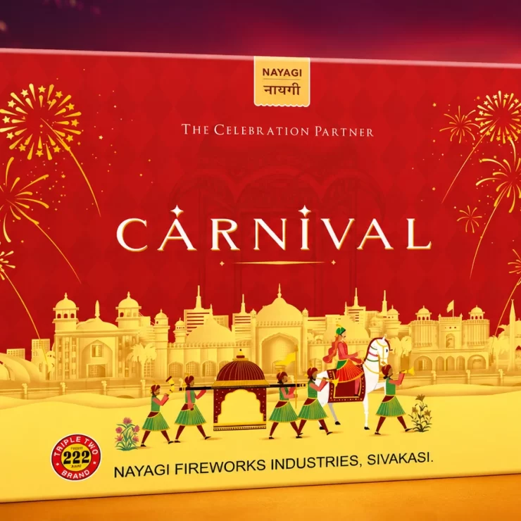 Diwali Gift Box crackers combo pack with assorted Sivakasi fireworks by Nayagi Fireworks