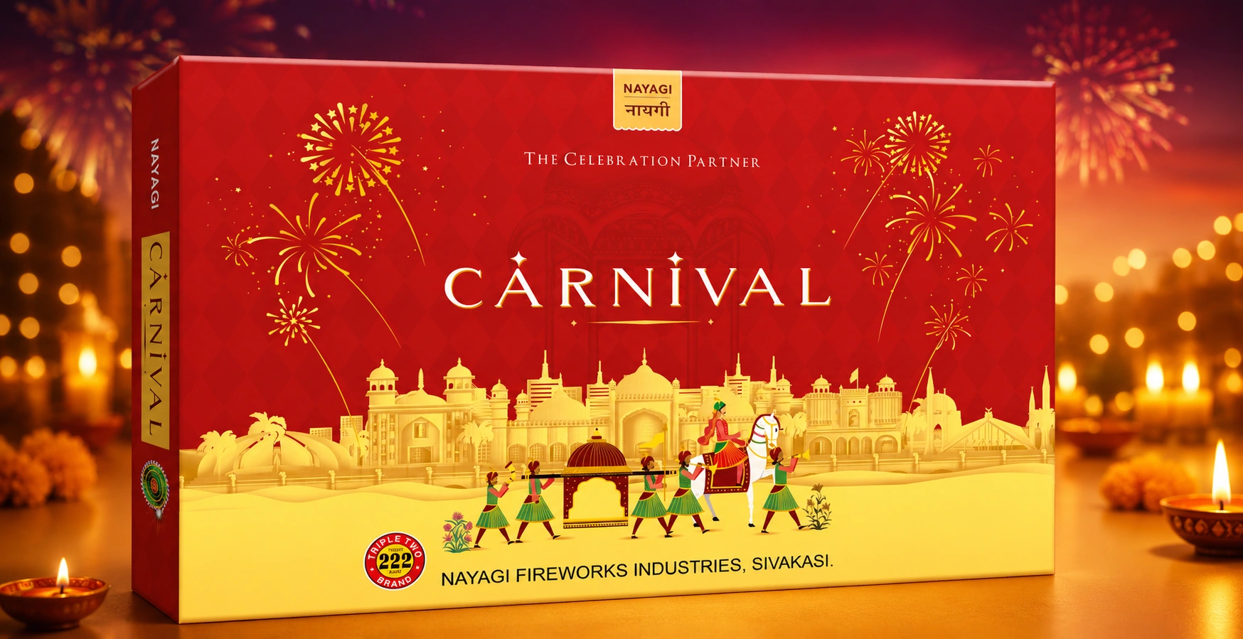 Diwali Gift Box crackers combo pack with assorted Sivakasi fireworks by Nayagi Fireworks