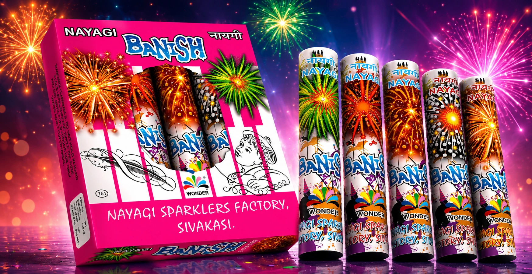 Fancy Crackers colour blast Sivakasi fireworks with bright sparkling effects by Nayagi Fireworks