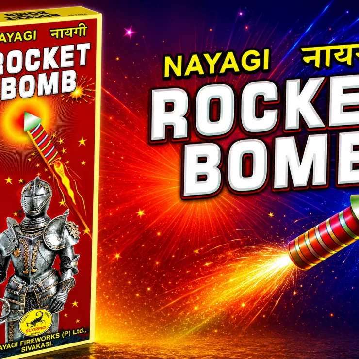Traditional Rockets Sivakasi crackers with colourful aerial sky burst effects by Nayagi Fireworks
