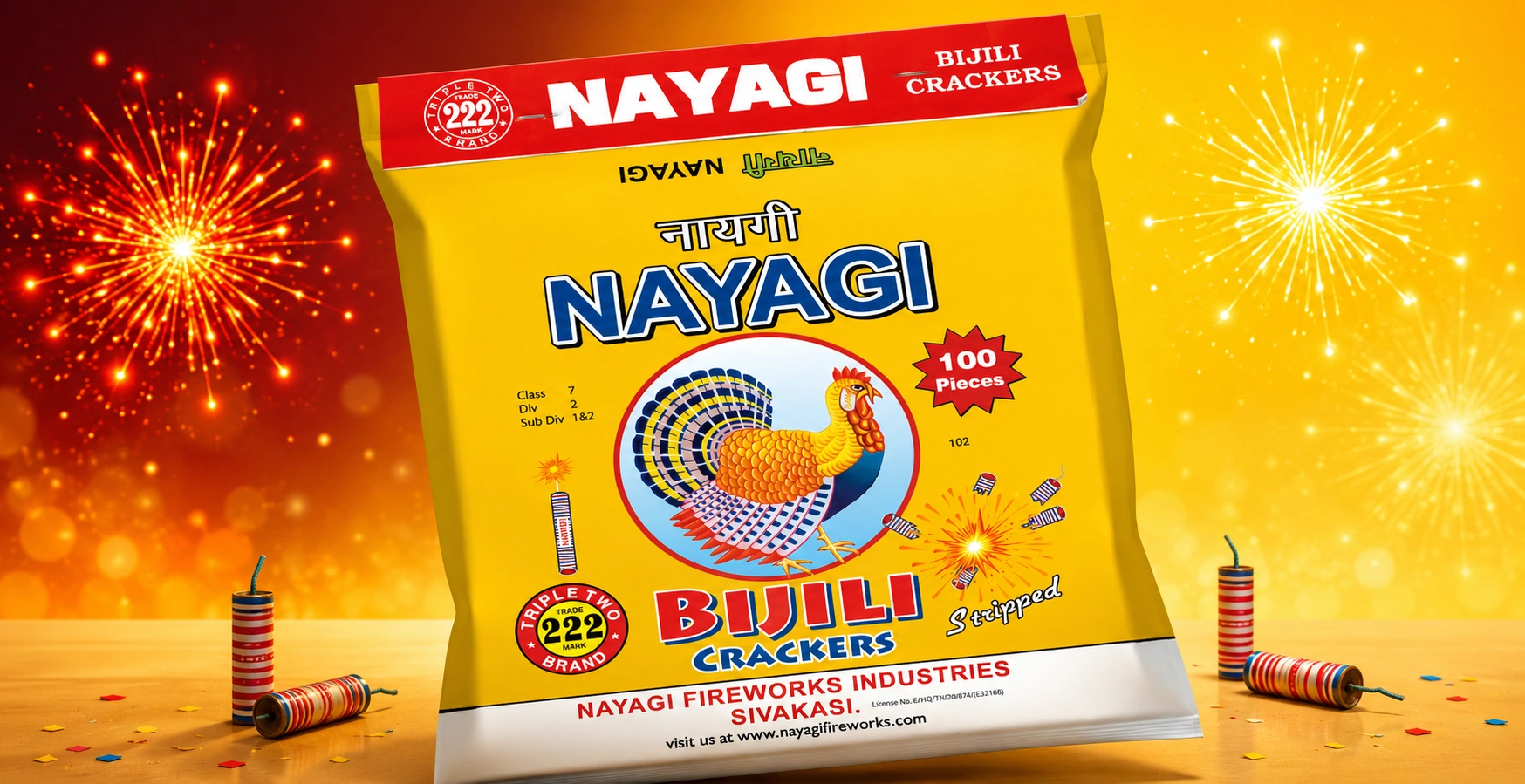 Traditional Bijili Sivakasi sound crackers by Nayagi Fireworks for Diwali celebrations